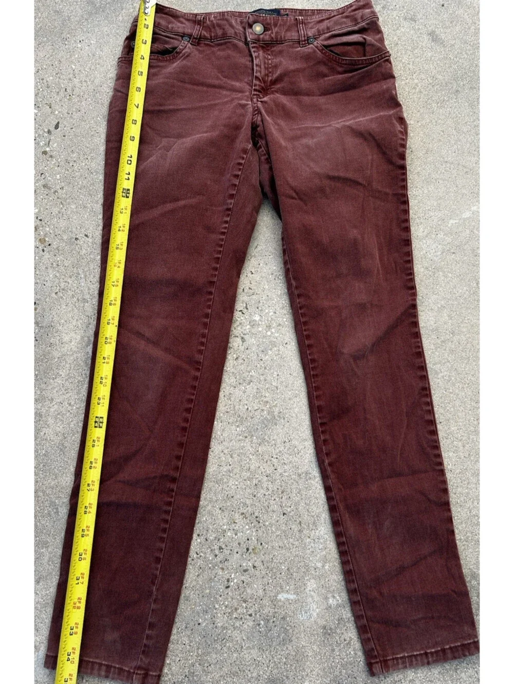 Pendleton Pants Womens 4 x 27L Red Denim Straight Leg Skinny Fit